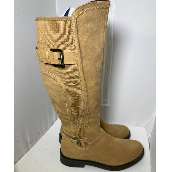 White Mountain faux suede tan high boots riding boot look size 9.5 M - Picture 5 of 11